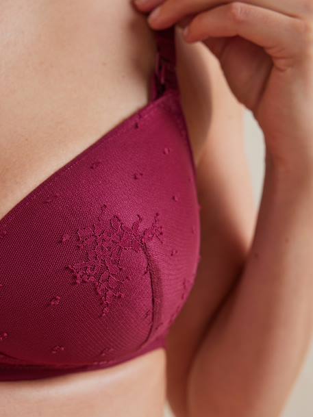 Lot 2 soutiens-gorge dentelle brodée grossesse et allaitement bordeaux 5 - vertbaudet enfant 