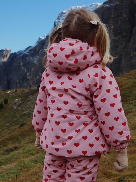 Veste coupe-vent imperméable motifs coeurs Mismou gris+rose 10 - vertbaudet enfant 