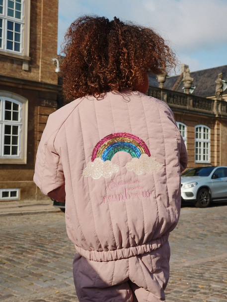 Blouson matelassé motifs en sequins Juno Konges Sløjd lilas+rose nude 2 - vertbaudet enfant 
