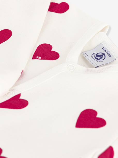 Pyjama bébé mixte en molleton imprimé coeurs blanc 3 - vertbaudet enfant 
