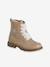 Bottines enfant fille zippées et lacets élastiqués rose nude 1 - vertbaudet enfant 