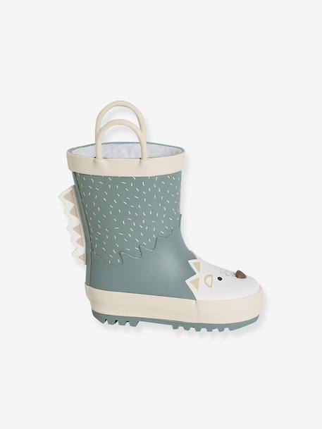 Bottes de pluie bébé détails ludiques rayé marine+vert imprimé 7 - vertbaudet enfant 