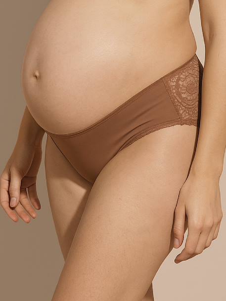 Lot 2 culottes de grossesse en microfibre et dentelle moka 3 - vertbaudet enfant 