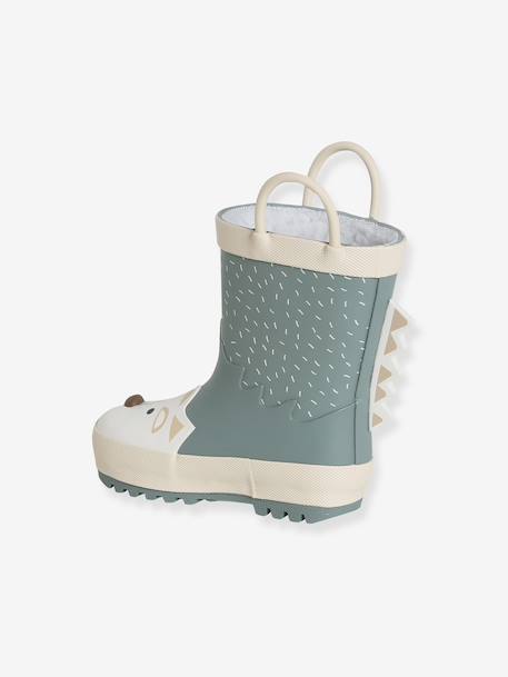 Bottes de pluie bébé détails ludiques rayé marine+vert imprimé 8 - vertbaudet enfant 