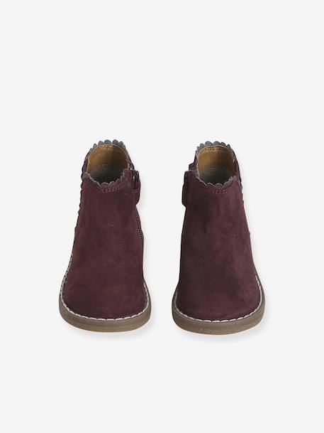 Boots bébé fille cuir zippées beige imprimé+bordeaux+CAMEL+marine+noir 14 - vertbaudet enfant 
