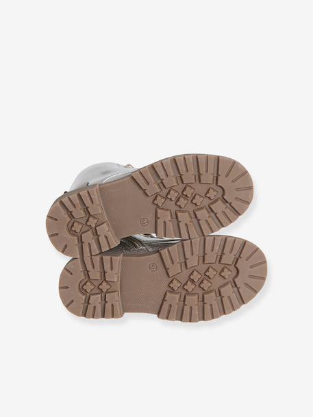 Bottines enfant fille synthétique lacées et zippées or 4 - vertbaudet enfant 