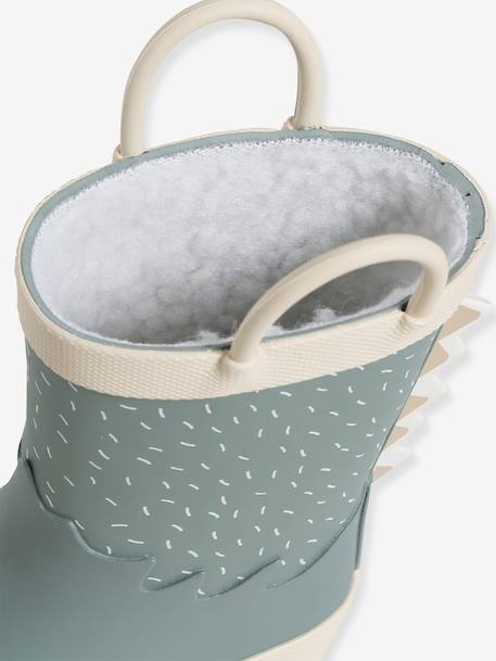 Bottes de pluie bébé détails ludiques rayé marine+vert imprimé 12 - vertbaudet enfant 