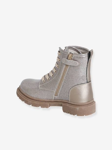 Bottines enfant fille synthétique lacées et zippées or 3 - vertbaudet enfant 