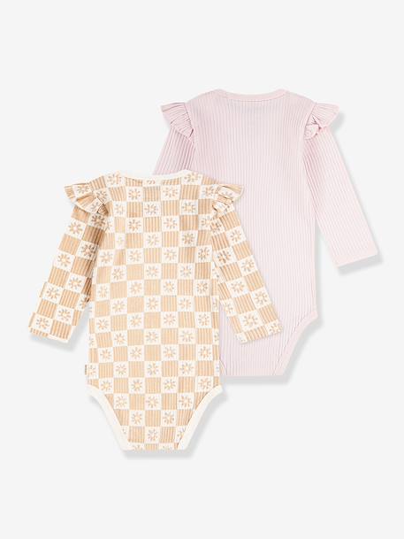 Lot de 2 bodies manches longues rose 2 - vertbaudet enfant 