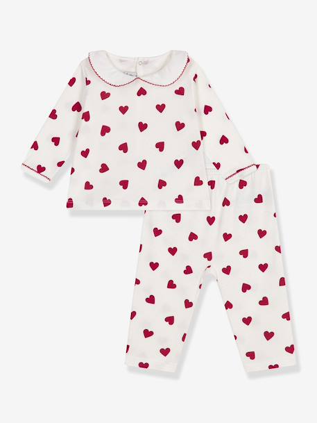 Pyjama 2 pièces bébé imprimé coeurs blanc 2 - vertbaudet enfant 