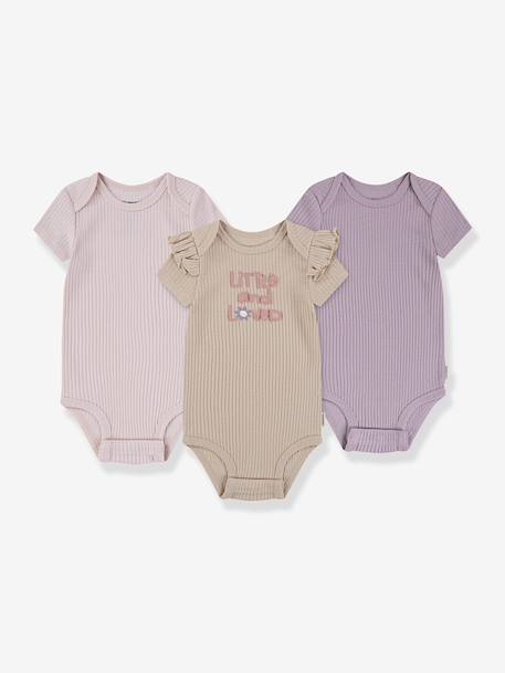 Lot de 3 bodies bébé manches courtes beige 1 - vertbaudet enfant 