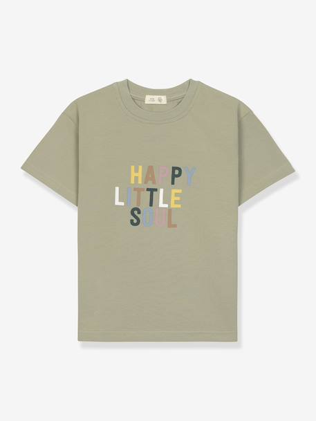 T-shirt kaki enfant Little Gang LÄSSIG kaki 3 - vertbaudet enfant 