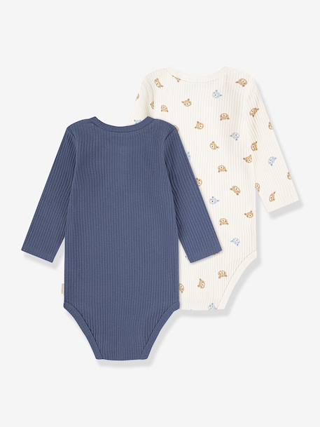 Lot de 2 bodies manches longues marine 2 - vertbaudet enfant 