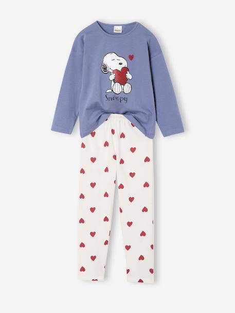 Pyjama fille Peanuts Snoopy bleu grisé/imprimé 1 - vertbaudet enfant 