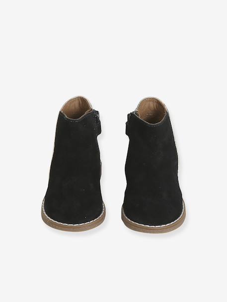 Boots bébé fille cuir zippées noir+or 4 - vertbaudet enfant 