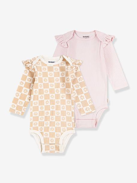 Lot de 2 bodies manches longues rose 1 - vertbaudet enfant 