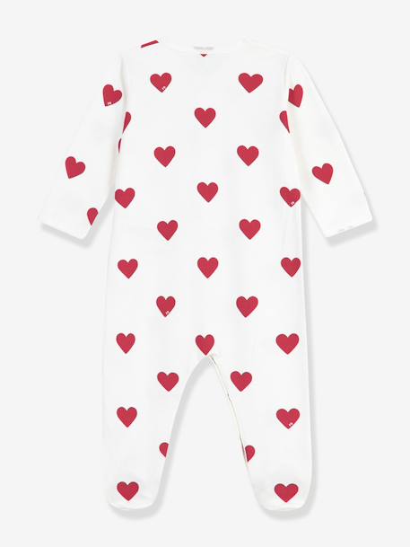 Pyjama bébé mixte en molleton imprimé coeurs blanc 2 - vertbaudet enfant 