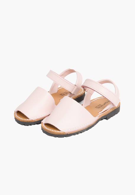 Sandales avarcas cuir nappa et à scratch pour enfant Blanc+Bleu marine+Ciel clair+Couleur chair+Couleur cuir+Rose+Sable 34 - vertbaudet enfant 