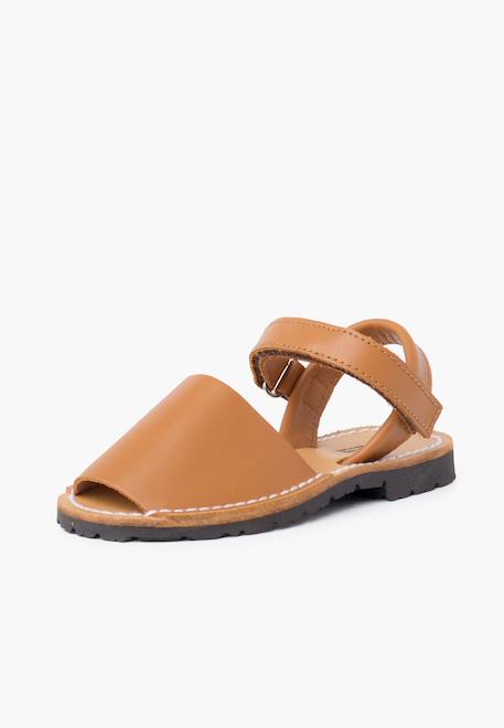 Sandales avarcas cuir nappa et à scratch pour enfant Blanc+Bleu marine+Ciel clair+Couleur chair+Couleur cuir+Rose+Sable 26 - vertbaudet enfant 