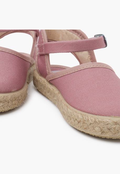 Espadrilles enfant avec fermeture à boucle Blanc+Bleu marine+Rose+Rose pâle+Rouge+Sable 24 - vertbaudet enfant 