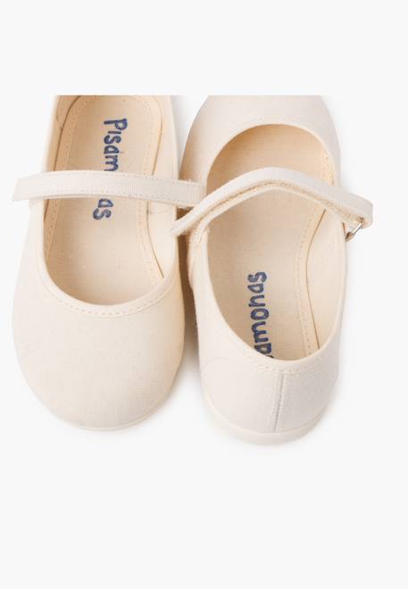 Babies à scratch fin en toile pour fille Blanc+Bleu marine+Ciel clair+Corail+Écru+Fucsia+Gris+Jaune citron+Pêche+Rose+Rouge+Sable+Vert émeraude 29 - vertbaudet enfant 