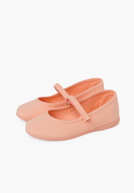 Babies à scratch fin en toile pour fille Blanc+Bleu marine+Ciel clair+Corail+Écru+Fucsia+Gris+Jaune citron+Pêche+Rose+Rouge+Sable+Vert émeraude 49 - vertbaudet enfant 