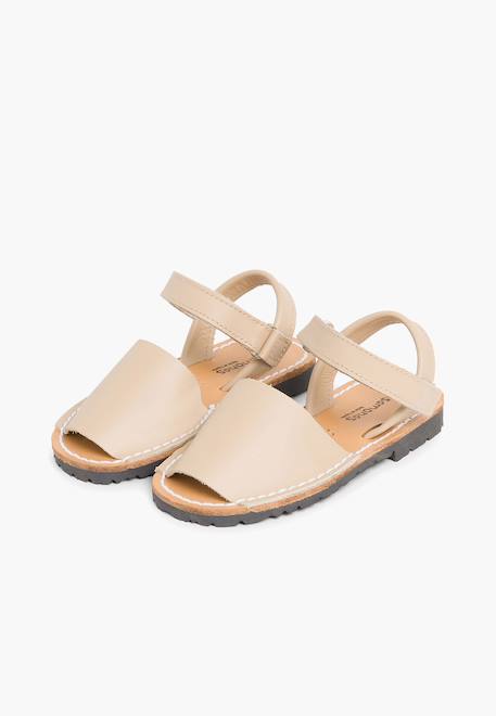Sandales avarcas cuir nappa et à scratch pour enfant Blanc+Bleu marine+Ciel clair+Couleur chair+Couleur cuir+Rose+Sable 40 - vertbaudet enfant 