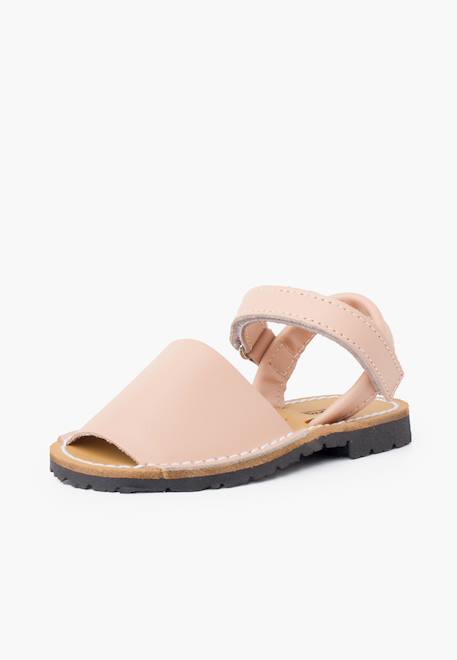 Sandales avarcas cuir nappa et à scratch pour enfant Blanc+Bleu marine+Ciel clair+Couleur chair+Couleur cuir+Rose+Sable 20 - vertbaudet enfant 
