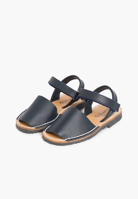 Sandales avarcas cuir nappa et à scratch pour enfant Blanc+Bleu marine+Ciel clair+Couleur chair+Couleur cuir+Rose+Sable 10 - vertbaudet enfant 