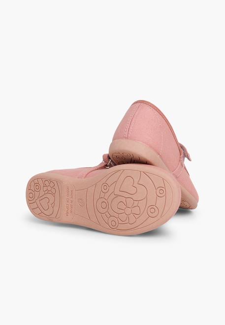 Babies à scratch fin en toile pour fille Blanc+Bleu azur+Bleu marine+Ciel clair+Corail+Écru+Fucsia+Gris+Jaune citron+Pêche+Rose pâle+Rouge+Sable+Vert fougère 59 - vertbaudet enfant 