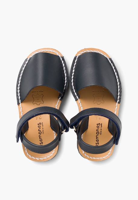 Sandales avarcas cuir nappa et à scratch pour enfant Blanc+Bleu marine+Ciel clair+Couleur chair+Couleur cuir+Rose+Sable 11 - vertbaudet enfant 