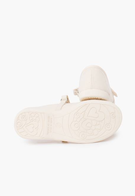Babies à scratch fin en toile pour fille Blanc+Bleu marine+Ciel clair+Corail+Écru+Fucsia+Gris+Jaune citron+Pêche+Rose+Rouge+Sable+Vert émeraude 26 - vertbaudet enfant 