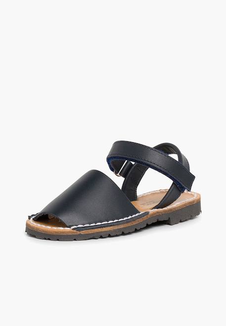 Sandales avarcas cuir nappa et à scratch pour enfant Blanc+Bleu marine+Ciel clair+Couleur chair+Couleur cuir+Rose+Sable 8 - vertbaudet enfant 