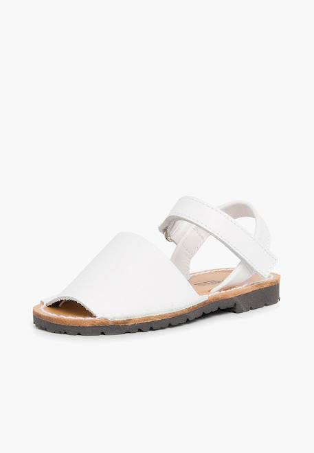 Sandales avarcas cuir nappa et à scratch pour enfant Blanc+Bleu marine+Ciel clair+Couleur chair+Couleur cuir+Rose+Sable 2 - vertbaudet enfant 