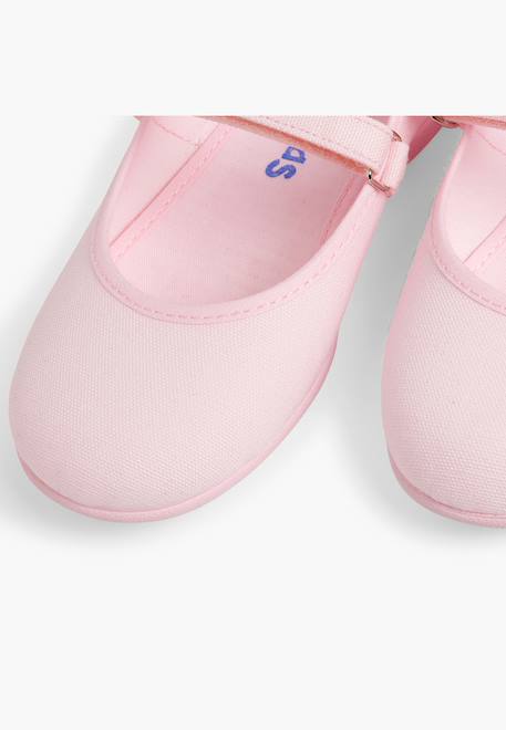 Babies à scratch fin en toile pour fille Blanc+Bleu marine+Ciel clair+Corail+Écru+Fucsia+Gris+Jaune citron+Pêche+Rose+Rouge+Sable+Vert émeraude 57 - vertbaudet enfant 