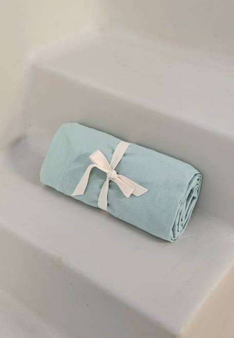 Drap housse enfant bleu 90 x 190 cm Bleu 1 - vertbaudet enfant 