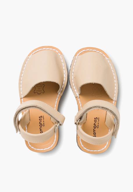 Sandales avarcas cuir nappa et à scratch pour enfant Blanc+Bleu marine+Ciel clair+Couleur chair+Couleur cuir+Rose+Sable 41 - vertbaudet enfant 