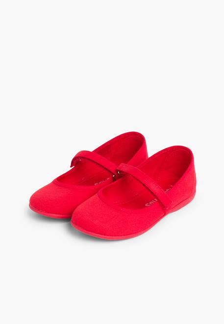 Babies à scratch fin en toile pour fille Blanc+Bleu marine+Ciel clair+Corail+Écru+Fucsia+Gris+Jaune citron+Pêche+Rose+Rouge+Sable+Vert émeraude 61 - vertbaudet enfant 