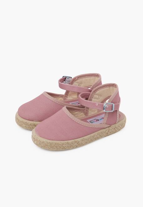 Espadrilles enfant avec fermeture à boucle Blanc+Bleu marine+Rose+Rose pâle+Rouge+Sable 22 - vertbaudet enfant 