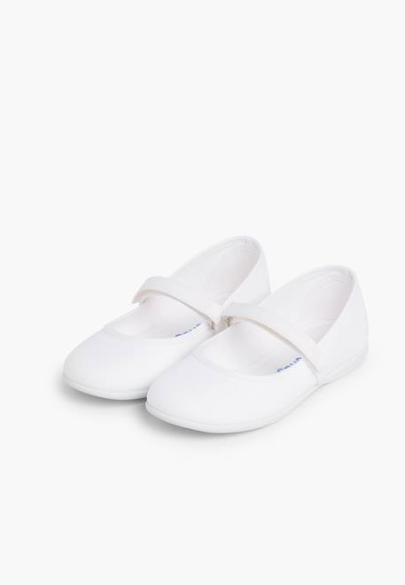 Babies à scratch fin en toile pour fille Blanc+Bleu marine+Ciel clair+Corail+Écru+Fucsia+Gris+Jaune citron+Pêche+Rose+Rouge+Sable+Vert émeraude 4 - vertbaudet enfant 