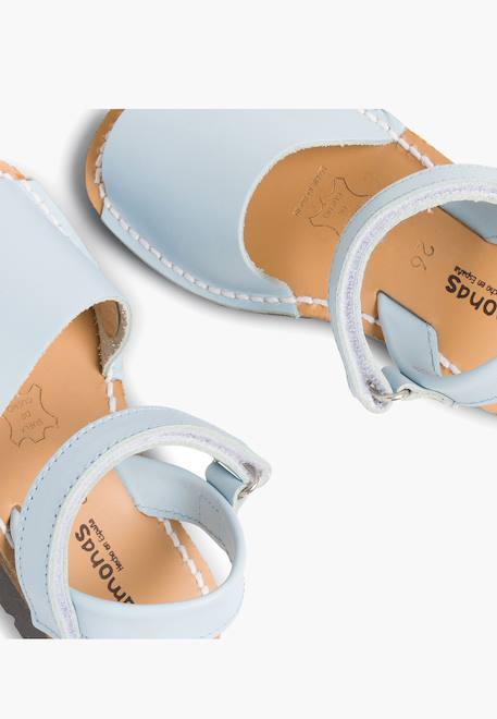 Sandales avarcas cuir nappa et à scratch pour enfant Blanc+Bleu marine+Ciel clair+Couleur chair+Couleur cuir+Rose+Sable 18 - vertbaudet enfant 