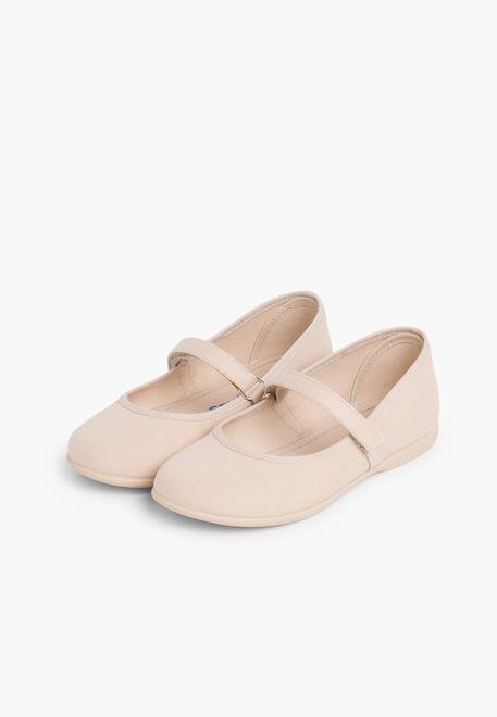 Babies à scratch fin en toile pour fille Blanc+Bleu marine+Ciel clair+Corail+Écru+Fucsia+Gris+Jaune citron+Pêche+Rose+Rouge+Sable+Vert émeraude 66 - vertbaudet enfant 