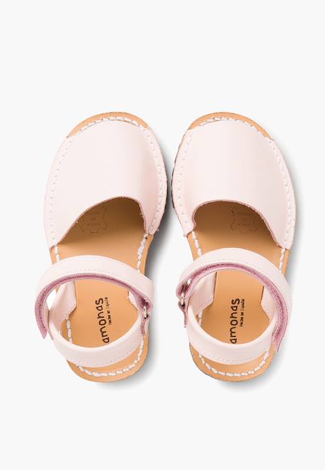 Sandales avarcas cuir nappa et à scratch pour enfant Blanc+Bleu marine+Ciel clair+Couleur chair+Couleur cuir+Rose+Sable 35 - vertbaudet enfant 