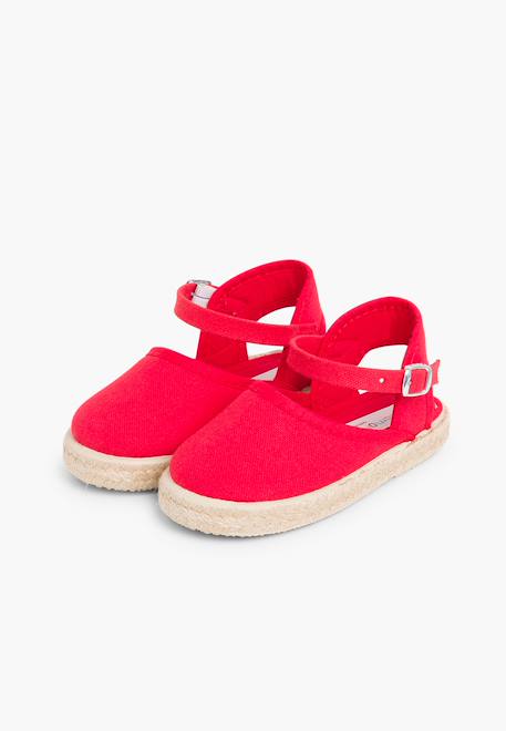 Espadrilles enfant avec fermeture à boucle Blanc+Bleu marine+Rose+Rose pâle+Rouge+Sable 28 - vertbaudet enfant 