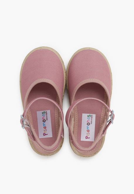 Espadrilles enfant avec fermeture à boucle Blanc+Bleu marine+Rose+Rose pâle+Rouge+Sable 23 - vertbaudet enfant 