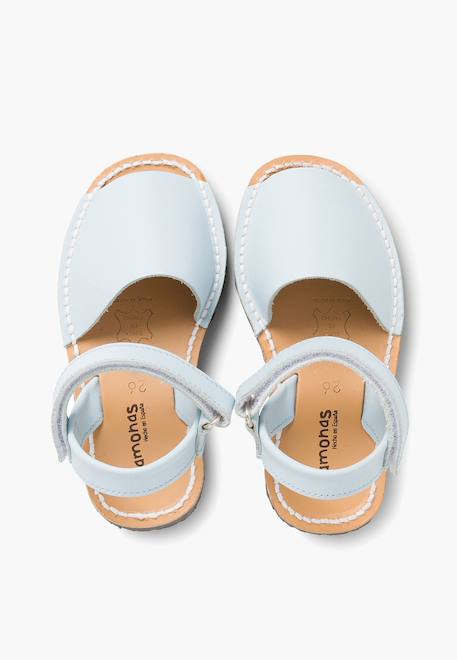 Sandales avarcas cuir nappa et à scratch pour enfant Blanc+Bleu marine+Ciel clair+Couleur chair+Couleur cuir+Rose+Sable 17 - vertbaudet enfant 