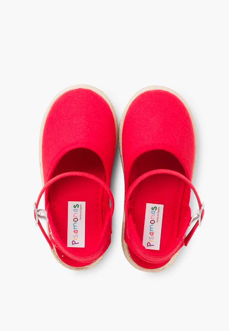Espadrilles enfant avec fermeture à boucle Blanc+Bleu marine+Rose+Rose pâle+Rouge+Sable 29 - vertbaudet enfant 