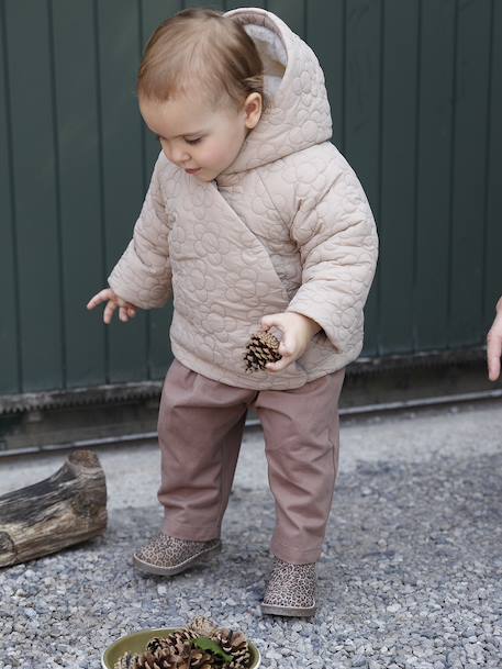 Manteau matelassé fantaisie bébé beige 1 - vertbaudet enfant 