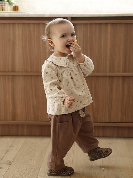 Blouse bébé imprimée en velours vanille 9 - vertbaudet enfant 