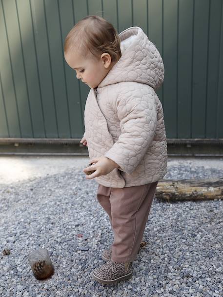 Manteau matelassé fantaisie bébé beige 2 - vertbaudet enfant 